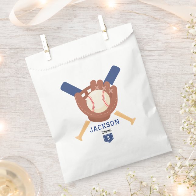Modern Minimalist Baseball Batter Up Birthday Favour Bag (Clipped)