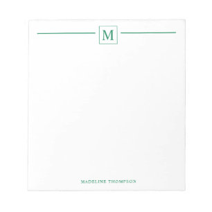 Modern Minimalist Basic Magenta Monogram Line Notepad