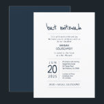 Modern   Minimalist Bat Mitzvah Invitation<br><div class="desc">Composed of playful script and serif typography; All against a backdrop of white background. 

This is designed by Select Party Supplies,  exclusive for Zazzle.

Available here:
http://www.zazzle.com/selectpartysupplies</div>