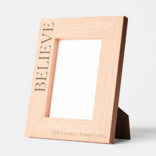 Modern Minimalist Believe Christmas Laser Etched Frames