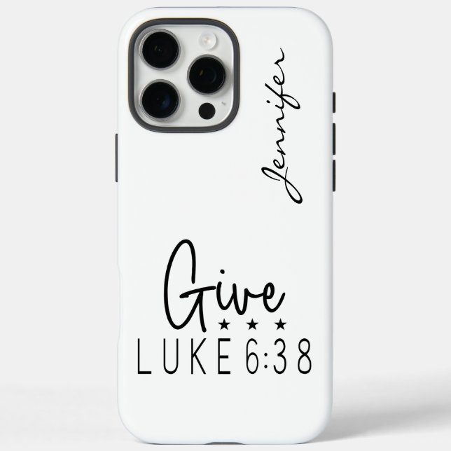 Modern Minimalist Bible Verse Luke 6:38 iPhone  Case-Mate iPhone Case (Back)