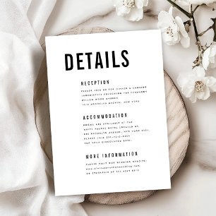 Modern Minimalist Big Bold Monogram Chic Details Enclosure Card