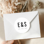 Modern Minimalist Big Bold Monogram Envelope Seal<br><div class="desc">Seal your wedding envelopes with modern sophistication using this bold black-and-white round sticker. Featuring clean typography and minimalist design,  it’s perfect for adding a stylish finishing touch to invitations,  thank-you cards,  and other stationery in your wedding suite. Fully customizable with your names,  initials,  and date.</div>