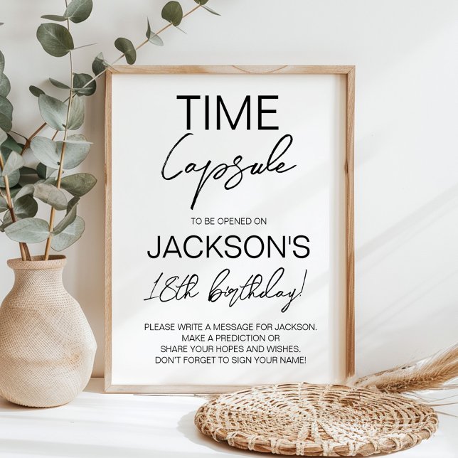 Modern Minimalist Birthday Time Capsule Sign (Creator Uploaded)
