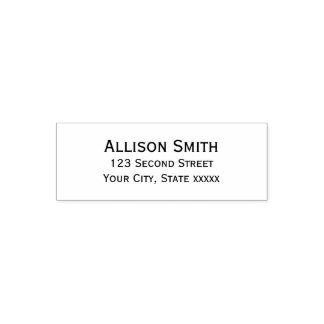 Modern Minimalist Black Address Self-inking Stamp