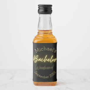 Modern Minimalist Black and Gold Bachelor Party  Liquor Bottle Label