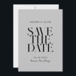 Modern Minimalist Black and Grey Chic Wedding Save The Date<br><div class="desc">Modern Minimalist Black and Grey Chic Wedding Save the Date</div>