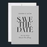 Modern Minimalist Black and Grey Chic Wedding Save The Date<br><div class="desc">Modern Minimalist Black and Grey Chic Wedding Save the Date</div>