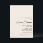 Modern Minimalist Black and Ivory Bat Mitzvah Invitation<br><div class="desc">Modern Minimalist Black and Ivory Bat Mitzvah Invitation</div>