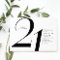 Modern minimalist black and white 21st birthday