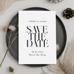 Modern Minimalist Black and White Chic Wedding Save The Date<br><div class="desc">Modern Minimalist Black and White Chic Wedding Save the Date</div>