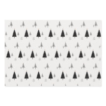 Modern Minimalist Black and White Christmas Tree 