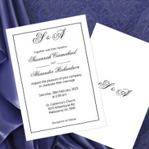 Modern Minimalist Black and White Monogram Wedding