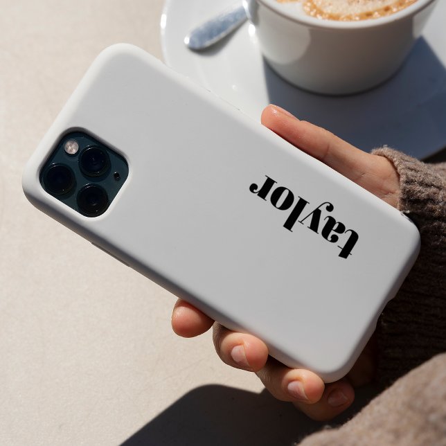 Modern Minimalist Black and White Personalized iPhone Case (Creator Uploaded)