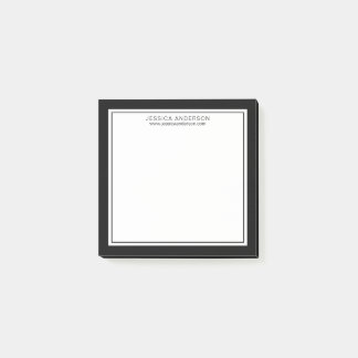 Modern & Minimalist Black And White Personalized Post-it Notes