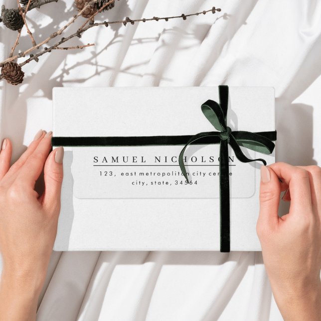  Modern minimalist black and white return address  (Creator Uploaded)