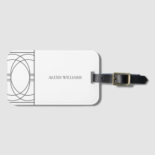 Modern Minimalist Black And White Script Luggage Tag