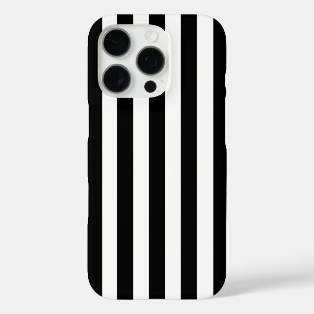 Modern Minimalist Black and White Stripes Case-Mate iPhone Case (Back)
