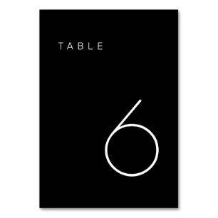 Modern Minimalist Black and White Table Number