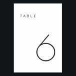 Modern Minimalist Black and White Table Number<br><div class="desc">This Modern Minimalist Table Number is perfect for wedding table numbers or any table number party needs. Fully customizable for all the table numbers you need. **PLEASE NOTE: To order,  simply adjust your table number and add each number to your cart separately. Then check out once you are finished.</div>