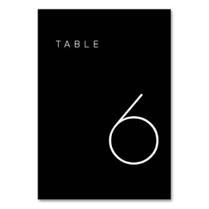 Modern Minimalist Black and White Table Number