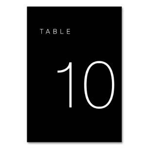 Modern Minimalist Black and White Table Number 10
