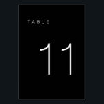 Modern Minimalist Black and White Table Number 11<br><div class="desc">This Modern Minimalist Table Number is perfect for wedding table numbers or any table number party needs! Fully customizable!</div>