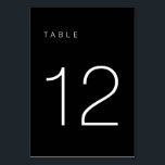 Modern Minimalist Black and White Table Number 12<br><div class="desc">This Modern Minimalist Table Number is perfect for wedding table numbers or any table number party needs! Fully customizable!</div>
