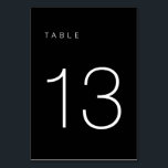 Modern Minimalist Black and White Table Number 13<br><div class="desc">This Modern Minimalist Table Number is perfect for wedding table numbers or any table number party needs! Fully customizable!</div>