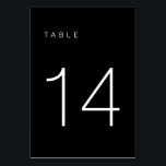 Modern Minimalist Black and White Table Number 14<br><div class="desc">This Modern Minimalist Table Number is perfect for wedding table numbers or any table number party needs! Fully customizable!</div>