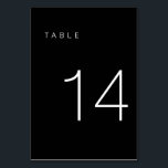 Modern Minimalist Black and White Table Number 14<br><div class="desc">This Modern Minimalist Table Number is perfect for wedding table numbers or any table number party needs! Fully customizable!</div>