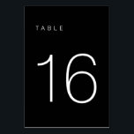 Modern Minimalist Black and White Table Number 16<br><div class="desc">This Modern Minimalist Table Number is perfect for wedding table numbers or any table number party needs! Fully customizable!</div>