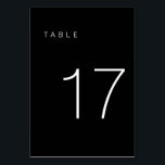 Modern Minimalist Black and White Table Number 17<br><div class="desc">This Modern Minimalist Table Number is perfect for wedding table numbers or any table number party needs! Fully customizable!</div>