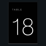 Modern Minimalist Black and White Table Number 18<br><div class="desc">This Modern Minimalist Table Number is perfect for wedding table numbers or any table number party needs! Fully customizable!</div>