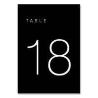 Modern Minimalist Black and White Table Number 18