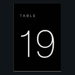 Modern Minimalist Black and White Table Number 19<br><div class="desc">This Modern Minimalist Table Number is perfect for wedding table numbers or any table number party needs! Fully customizable!</div>