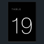 Modern Minimalist Black and White Table Number 19<br><div class="desc">This Modern Minimalist Table Number is perfect for wedding table numbers or any table number party needs! Fully customizable!</div>