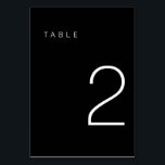 Modern Minimalist Black and White Table Number 2<br><div class="desc">This Modern Minimalist Table Number is perfect for wedding table numbers or any table number party needs! Fully customizable!</div>