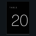 Modern Minimalist Black and White Table Number 20<br><div class="desc">This Modern Minimalist Table Number is perfect for wedding table numbers or any table number party needs! Fully customizable!</div>