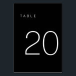Modern Minimalist Black and White Table Number 20<br><div class="desc">This Modern Minimalist Table Number is perfect for wedding table numbers or any table number party needs! Fully customizable!</div>