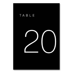 Modern Minimalist Black and White Table Number 20