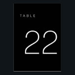 Modern Minimalist Black and White Table Number 22<br><div class="desc">This Modern Minimalist Table Number is perfect for wedding table numbers or any table number party needs! Fully customizable!</div>