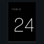 Modern Minimalist Black and White Table Number 24<br><div class="desc">This Modern Minimalist Table Number is perfect for wedding table numbers or any table number party needs! Fully customizable!</div>