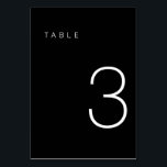 Modern Minimalist Black and White Table Number 3<br><div class="desc">This Modern Minimalist Table Number is perfect for wedding table numbers or any table number party needs! Fully customizable!</div>