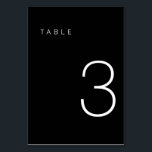 Modern Minimalist Black and White Table Number 3<br><div class="desc">This Modern Minimalist Table Number is perfect for wedding table numbers or any table number party needs! Fully customizable!</div>