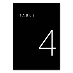 Modern Minimalist Black and White Table Number 4