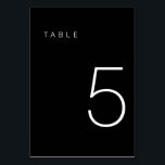 Modern Minimalist Black and White Table Number 5<br><div class="desc">This Modern Minimalist Table Number is perfect for wedding table numbers or any table number party needs! Fully customizable!</div>