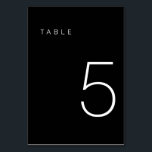 Modern Minimalist Black and White Table Number 5<br><div class="desc">This Modern Minimalist Table Number is perfect for wedding table numbers or any table number party needs! Fully customizable!</div>