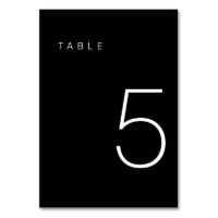 Modern Minimalist Black and White Table Number 5