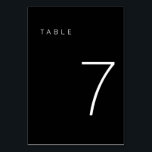 Modern Minimalist Black and White Table Number 7<br><div class="desc">This Modern Minimalist Table Number is perfect for wedding table numbers or any table number party needs! Fully customizable!</div>
